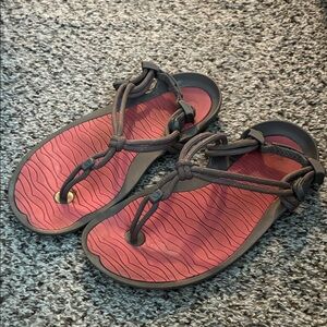 Xeroshoes Women's Sandals in Coral and Gray